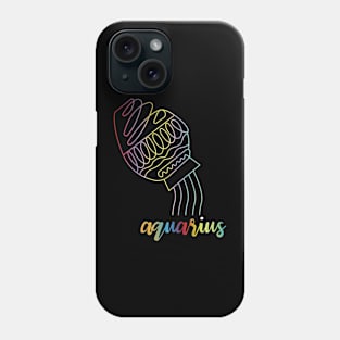 Aquarius Zodiac Tie Dye Phone Case