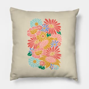 70s Retro Floral - Spring Garden Pillow