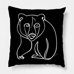 Bear Line Art Drawing - Good ol' Bear Critter Minimalistic Digital Line Art by SeaStories Pillow