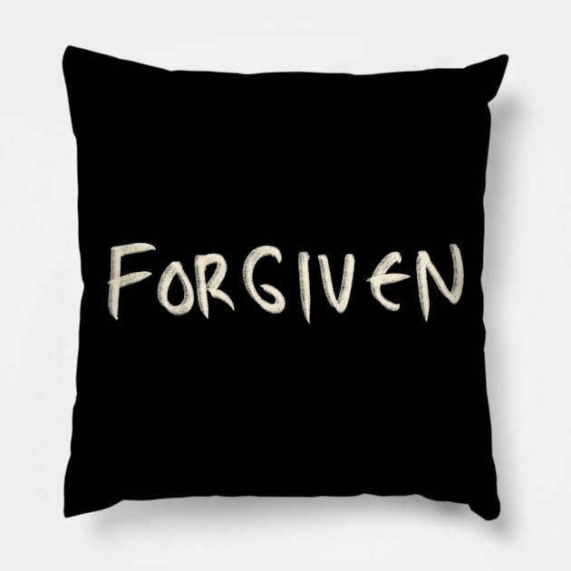 Hand Drawn Forgiven Pillow by Saestu Mbathi