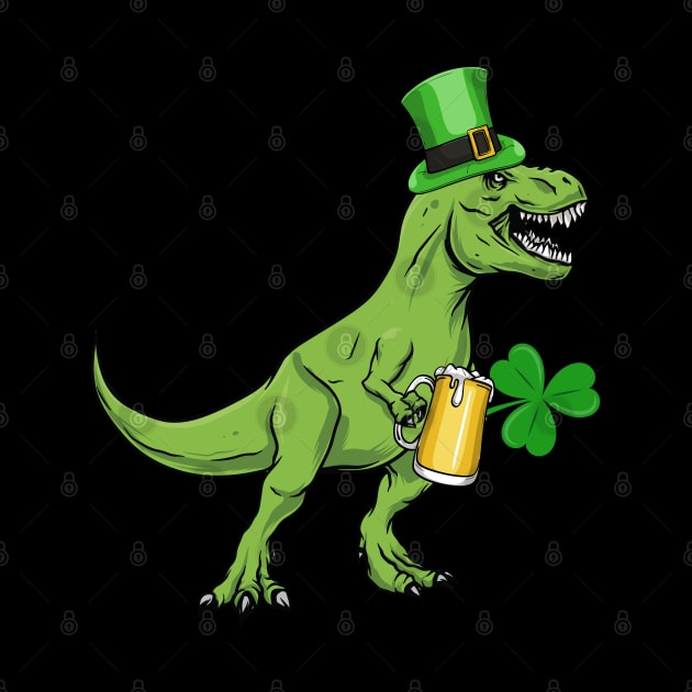 Dinosaur Tyrannosaurus Beer rex T rex Funny St Patrick's Day by Msafi