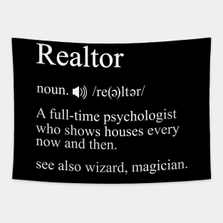 Realtor Definition Fathers Day Gift Funny Retro Vintage Tapestry