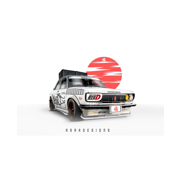 Datsun 510 jdm artwork, widebody design by ASAKDESIGNS. checkout my store for more creative works by ASAKDESIGNS