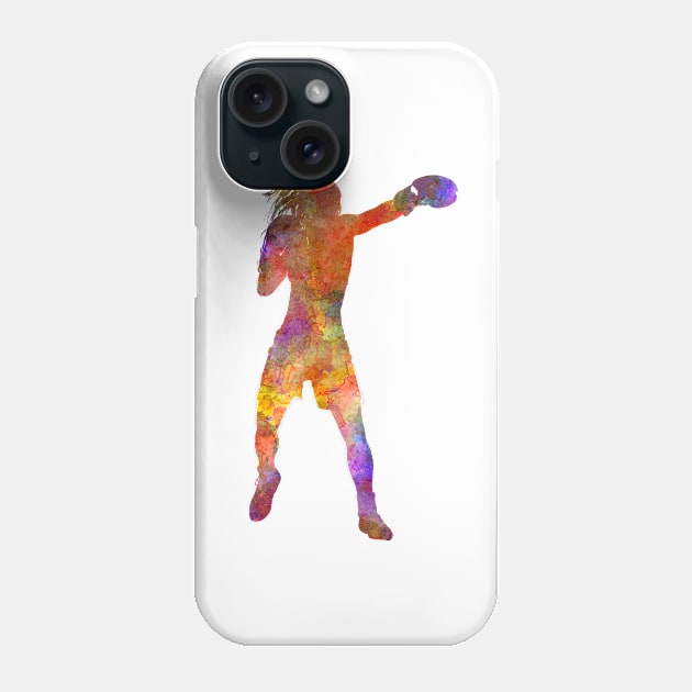 Boxing-muay thai in watercolor Phone Case by PaulrommerArt