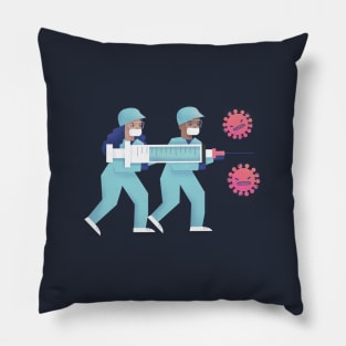 Nurses Fighting Coronavirus Pillow