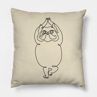 One Line French Bulldog Tree Pose Pillow