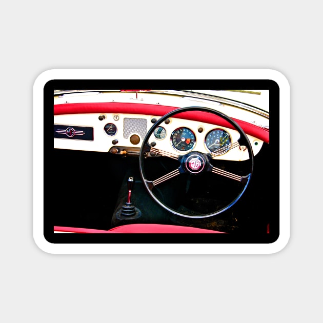 MG A Classic British Sports Car Interior Magnet by Andy Evans Photos