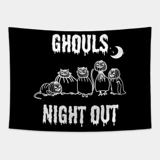 Halloween Horror Ghouls Night Out Tapestry