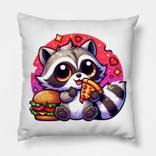 Happy trash panda time Pillow