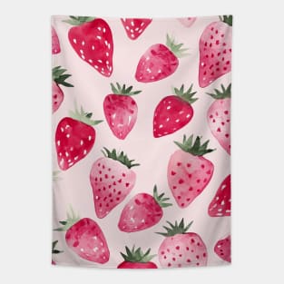 Pink Strawberries Pattern Tapestry