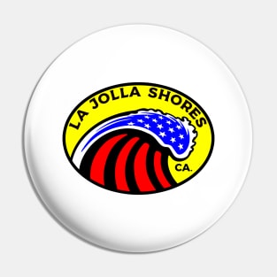 La Jolla Shores California Surfing Surf Patriotic Wave Pin