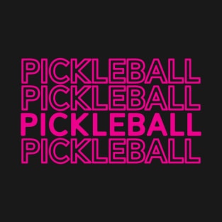 Pickleball - trendy art on black T-Shirt