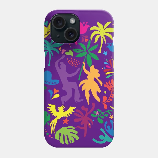 Abstract Carnival Samba Dansers Tropical Tree Leaves Brazilian Carnival Festival Contemporary Pop Art Modern Design Phone Case by sofiartmedia