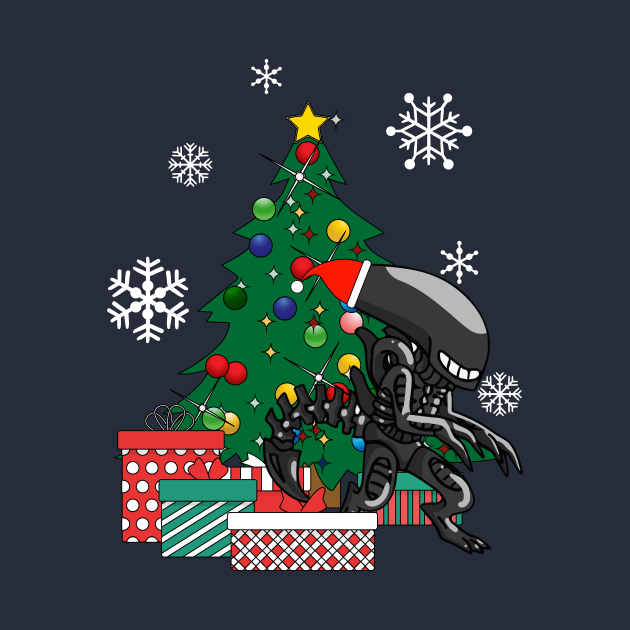 Alien Xenomorph Around The Christmas Tree by Nova5