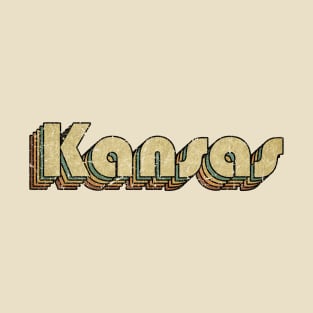 Kansas // Vintage Rainbow Typography Style // 70s T-Shirt