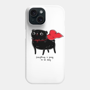Funny Black Pug, Kawaii Cute Hero Dog Phone Case