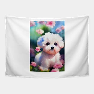 Watercolor bichon Tapestry