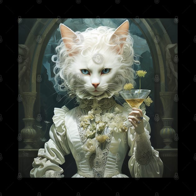 Fantasy Art Cat Wine Glass by tfortwo