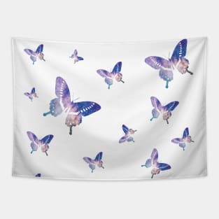 Pastel Galaxy Butterfly Pattern Tapestry