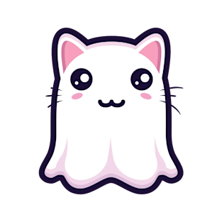 Kawaii Ghost Cat T-Shirt