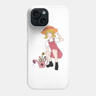 Gardening Girl with Flowers Phone Case