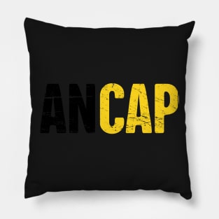 Distressed AnCap Anarcho Capitalist Text Pillow