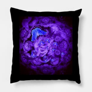 Mysterious blue butterflies Pillow