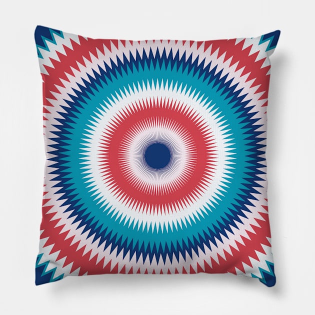 Retro Hippie Radial Pillow by n23tees