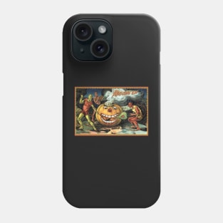 Victorian Halloween Pumpkin and Devils Greetings Phone Case