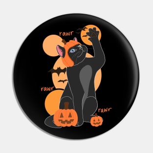 HALLOWEEN PUMPKIN BLACK CAT Pin