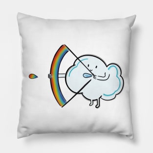 Cloud and a rainbow arrow of love Pillow