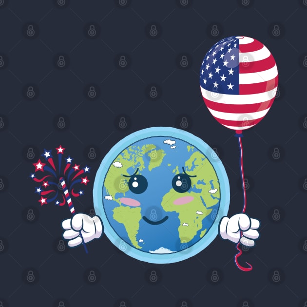 Independence Day. Earth celebrates the 4th of July by FunawayHit