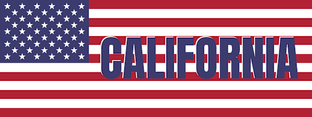 California State in American Flag Kids T-Shirt by aybe7elf