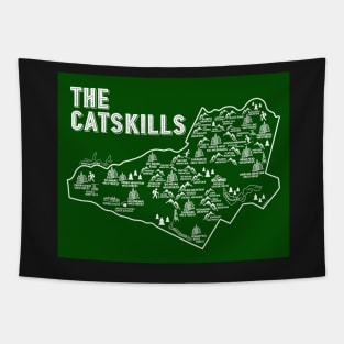 The Catskills Map Art Tapestry