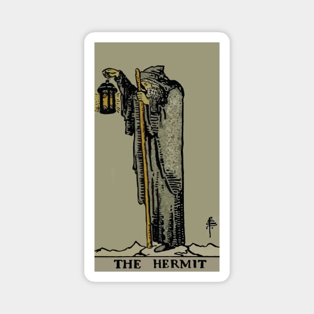 The Hermit Tarot Card Magnet by VintageArtwork