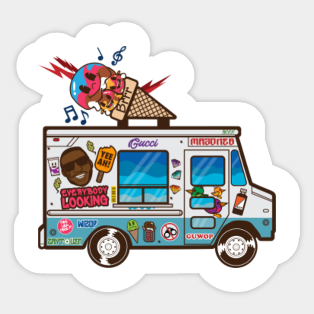 Guwop S Ice Cream Truck Rap Aufkleber Teepublic De