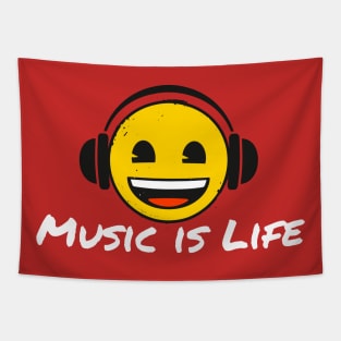 Music is Life emoji Tee Tapestry