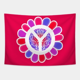 HIPPIE Lifestyle Peace Sign Flower Power Tapestry