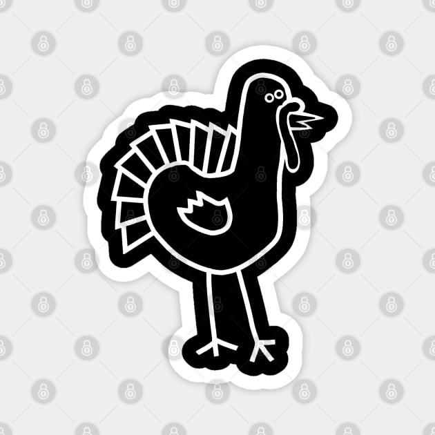 White Line Thanksgiving Turkey Magnet by ellenhenryart