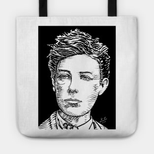 ARTHUR RIMBAUD ink portrait Tote