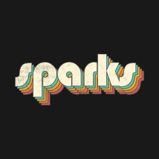 Vintage Sparks Rainbow Letters Distressed Style T-Shirt