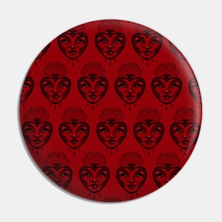 CRYING HEART RED Pin