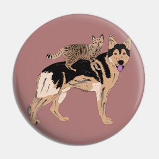 Cat and Dog Pin