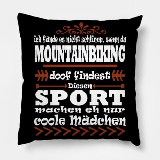 Mountainbiken Downhill Sport Mädchen Berge Pillow