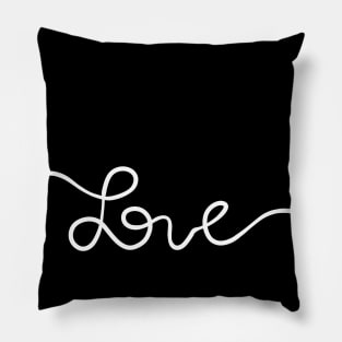 Love Handwritten Lineart Pillow