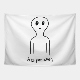 Cute alien drawing Tapestry