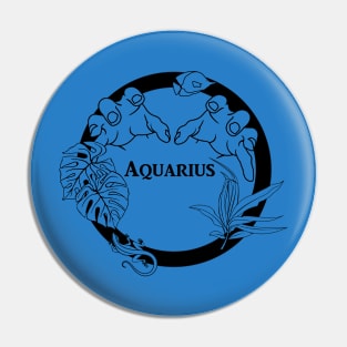 AQUARIUS ASTROLOGY HOROSCOPE Zodiac Signs Aqua Water Pin