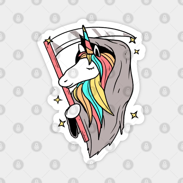 Unicorn Grim Reaper Magnet by DRIPCRIME Y2K