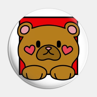 Love Cuddle Bear Baby Red Pin