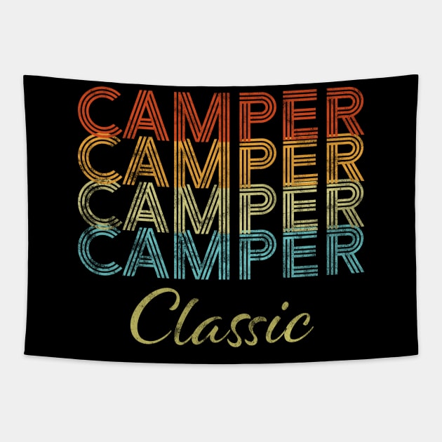 Camper Classic Retro Vintage Camping Outdoor Gift Tapestry by JeZeDe